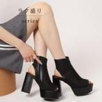 ショッピングブーツサンダル 【ラク盛り／ブーサン】リピーター続出／脚長美脚　厚底ブーツサンダル