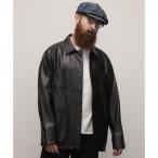 ショッピングカバーオール LAMB LEATHER COVERALL JACKET／ラムレザー カバーオール ジャケット