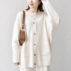 SHIPS any: AQUA カシミヤ ミックス Vネック ニット カーディガン
