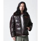 ショッピングJACKET LEATHER DOWN BOMMER JACKET ／ レザー ダウン ボマー ジャケット