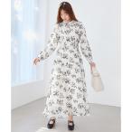 ショッピングシャツワンピ フロッキーフラワーシャツワンピ