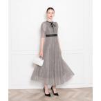 ショッピングウエスト 【LEJA】ウエストマークパフスリーブ総レースロングドレスワンピース