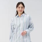 【Pitta Re_)】 Wガーゼ BIGシルエット 長袖カジュアルシャツ