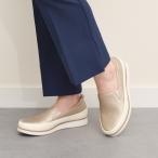bussola◆2.5cmヒール◆撥水レザースリッポンスニーカー
