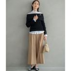 【美シルエット・ストレッチ・シワになりにくい】オシャクロス ガウチョパンツ