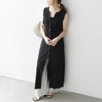 SHIPS any:〈手洗い可能〉リブニット ロング ジレ ワンピース