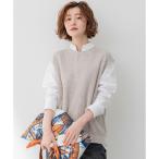 【洗える】ピュアリネン ニット ベスト