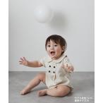 ラウンドカラー半袖ナチュラルロンパース