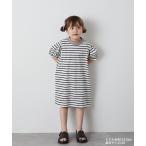 配色カラーコクーンスリーブボーダーワンピース