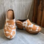 ショッピングサボ ハラコ風素材 厚底サボサンダル