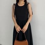 callautia　ショルダーリボンノースリーブフレアワンピース