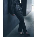 【ブライトリーセットアップ】マニッシュストライプ 2WAYストレッチ ワンタックテーパードパンツ