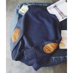 モックネックエルボーパッチ ニットセーター