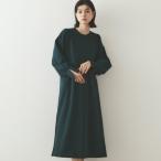 異素材切り替えニットワンピース【洗濯機洗い可】