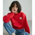 ショッピングサステナブル商品 【サステナブル・洗える】フェルト刺しゅうニットプルオーバー