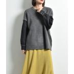 袖デニムニット