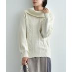 ラメケーブルオフタートルニット