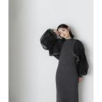 ショッピングニットワンピ チュールカーデ＆ニットワンピセット