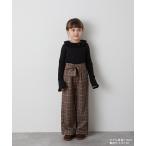 フロントリボンチェックワイドパンツ