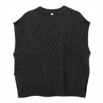 【Pitta Re:)】 ラム混ケーブルニットベスト レディース