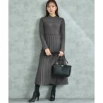 編地切替デザインニットワンピース