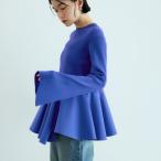 【サステナブル】・【オケージョン】・【洗える】ペプラムコンビニットプルオーバー