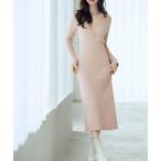 ショッピングミモレ丈 涙開き風ミモレ丈ニットワンピース