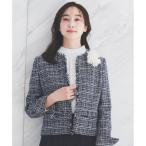 ショッピングツイード 【入卒セレモニー通勤】ラメツイード ノーカラージャケット