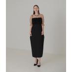 フリルチュールパフスリーブ変形ラインドレス