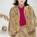 ショッピングスパンコール スパンコールベロアジップアップブルゾン