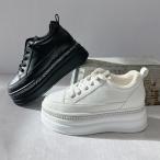 厚底 ラインストーン レースアップスニーカー