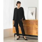 ショッピングサッシュベルト サッシュベルトつきフレアトップス・パンツセットアップ 08-08