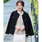 ツイードノーカラーミドル ジャケット