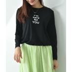 フロッキープリント裾ドロスト長袖