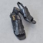 LUCA GROSSI◆4.5cmヒール◆チャンキーヒールキルトサンダル