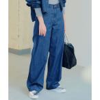 ショッピングダンガリー 【GLOW5月号掲載/洗える】ライトダンガリー ワイドパンツ