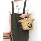 ショッピングカゴバッグ 【COOCO クーコ】SMILEY ビーズ刺繍フリル ブレード カゴバッグ かごバッグ