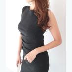 ギャザーペンシルラメニットワンピース