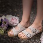 ショッピングミネトンカ スエード ベルトストラップサンダル GEORGINE CLASSIC