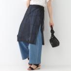 パッチワーク風ニット 巻きスカート