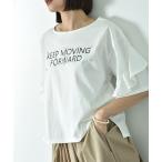 袖フリルロゴパール付Ｔシャツ