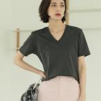 《5色展開／SS-LLサイズ》VネックベーシックTシャツ【接触冷感／洗濯機洗い可】