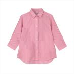 【Pitta Re:)】 カジュアルシャツ Wガーゼ 七分袖 綿100% レディース