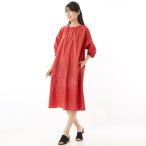 コットンスラブローン夜空の風景アップリケワンピース