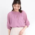 【夏SALE/接触冷感/洗える】シャーリングデザインブラウス