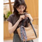 ショッピングカゴバッグ スカーフ付き カゴバッグ
