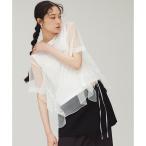 【サステナブル】・【定番人気】ギャザーチュールトップス