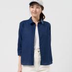 【Pitta Re:)】 カジュアルシャツ Wガーゼ 七分袖 綿100% レディース