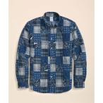 ショッピングパッチワーク コットン　マドラスパッチワーク　カジュアルシャツ　Regular Fit