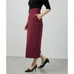 ショッピングリネン リネンライク ポケット付きタイトスカート/イージーケア